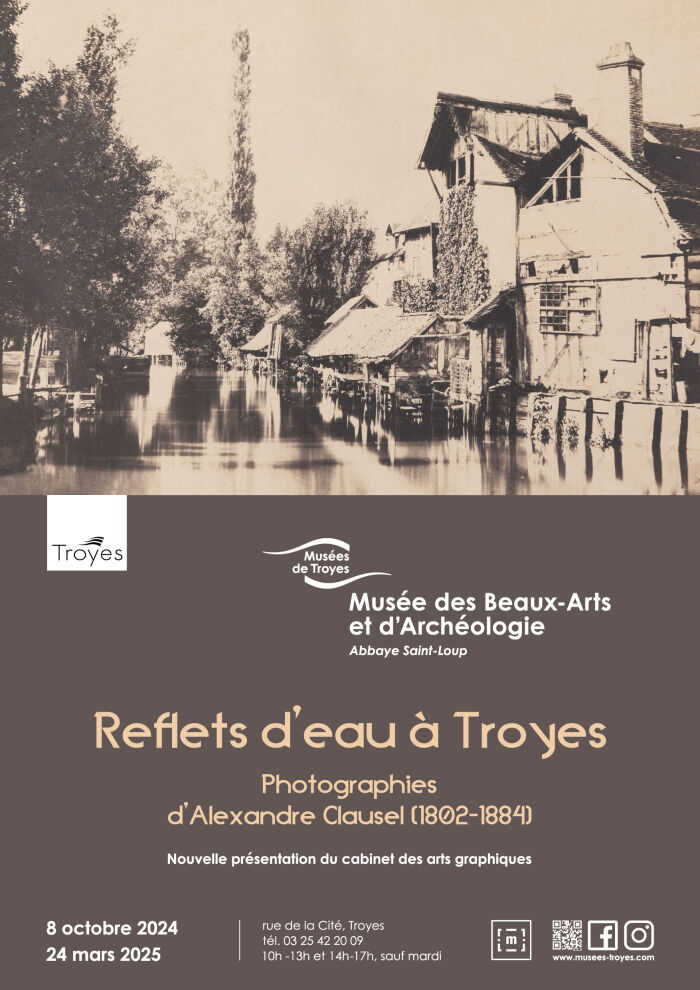 Reflets d'eau à Troyes, photographies d'Alexandre Clausel (1802-1884)