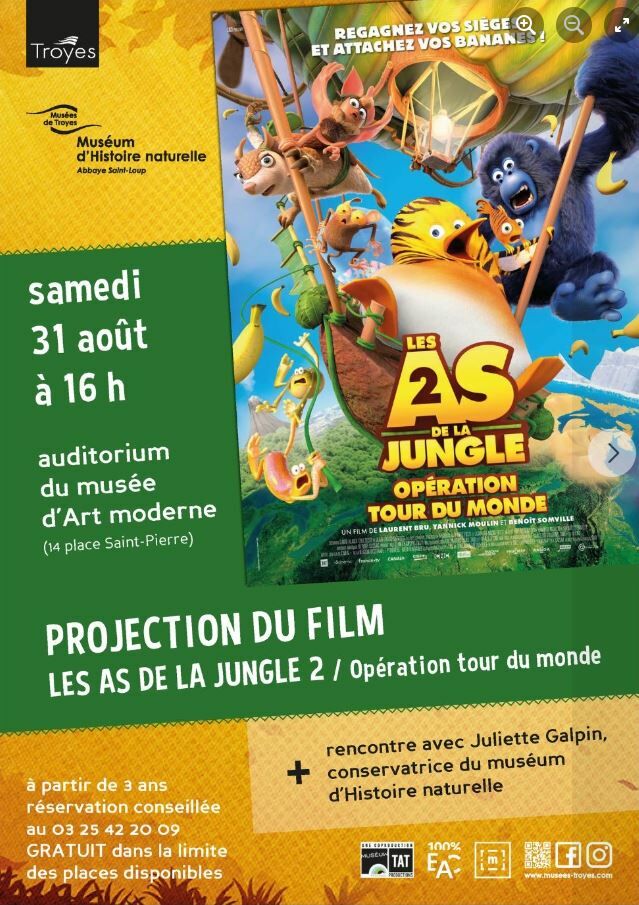 Projection du film : Les As de la Jungle 2 - Opération Tour du monde